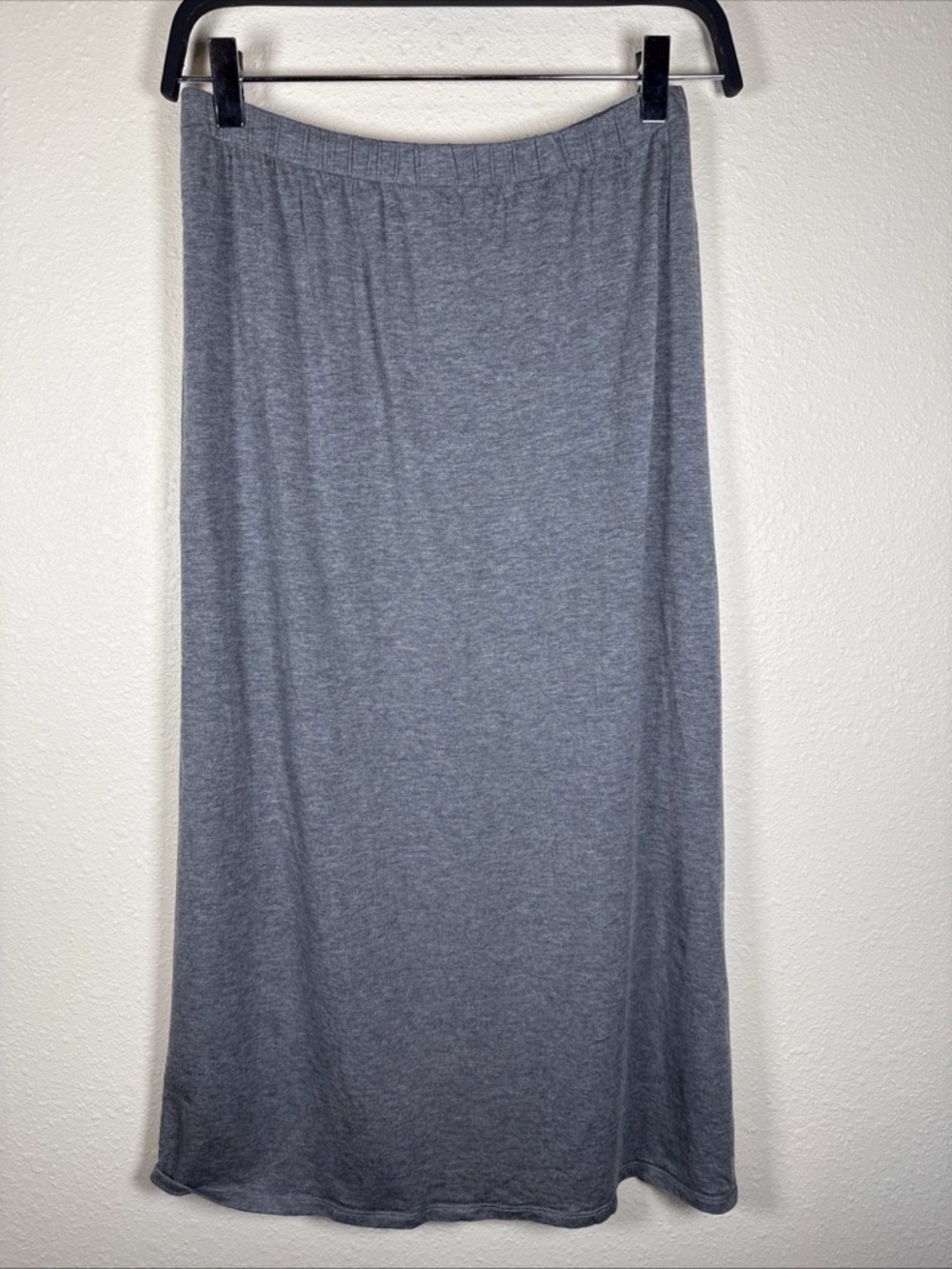 Eileen Fisher Gray Midi Skirt Side Slit Elastic Waist XXS